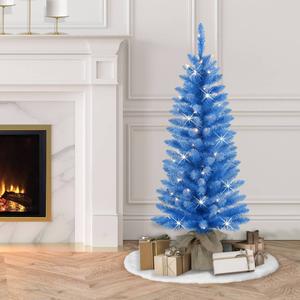 Puleo International 4ft. Pre-Lit Artificial Burlap Tree alternate view