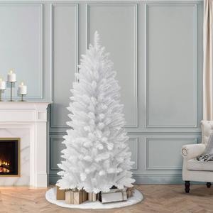 Puleo International 6ft. White Artificial Pine Christmas Tree alternate view