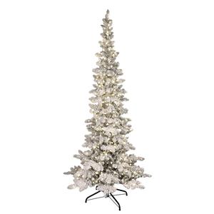 Puleo International 6.5ft. Pre-Lit Flocked Pine Christmas Tree