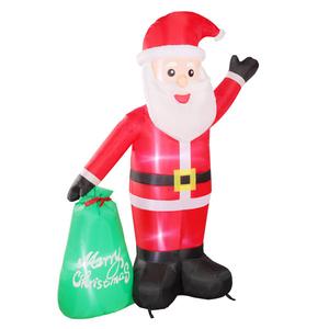 Puleo International 6ft. Lighted Blow-Up Inflatable Santa Claus