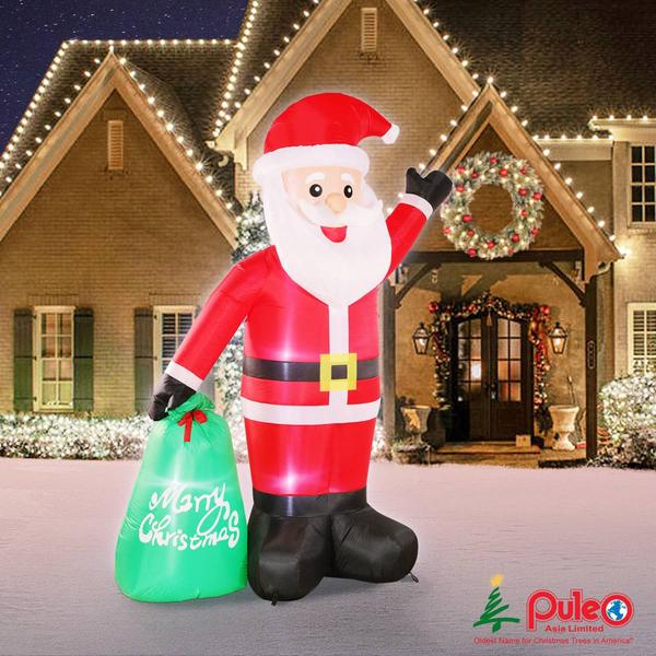 Puleo International 8ft. Lighted Blow-Up Inflatable Santa Claus alternate view