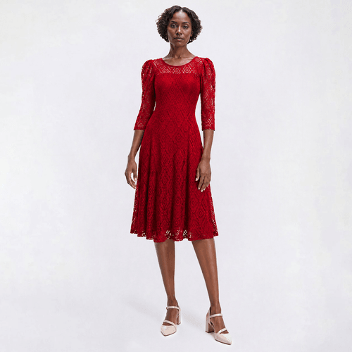Womens Rabbit Rabbit Rabbit Long Sleeve Diamond A-Line Dress