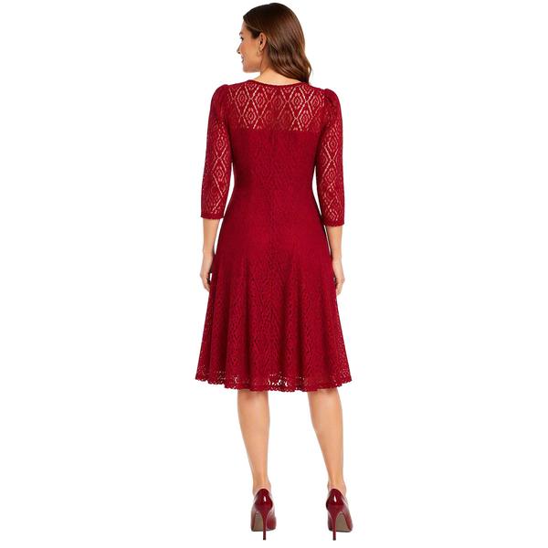 Womens Rabbit Rabbit Rabbit Long Sleeve Diamond A-Line Dress alternate view