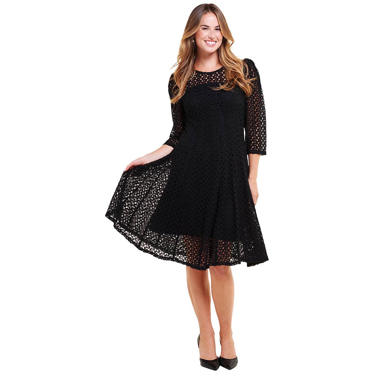 Womens Rabbit Rabbit Rabbit Puff Sleeve Lace Fit & Flare Dress