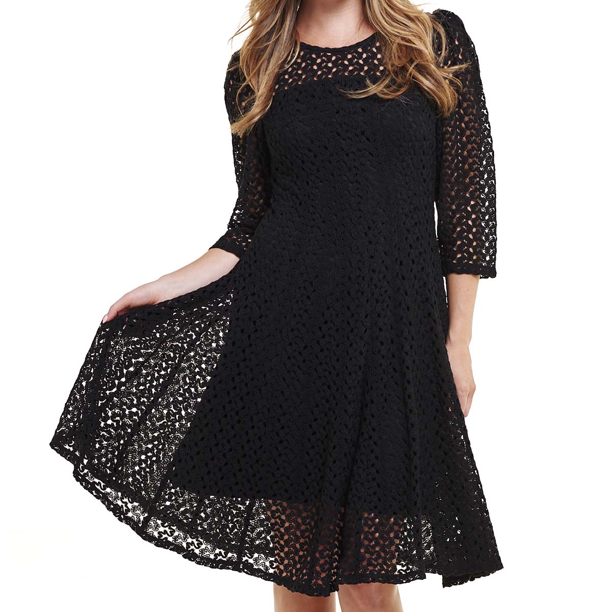 Womens Rabbit Rabbit Rabbit Puff Sleeve Lace Fit & Flare Dress