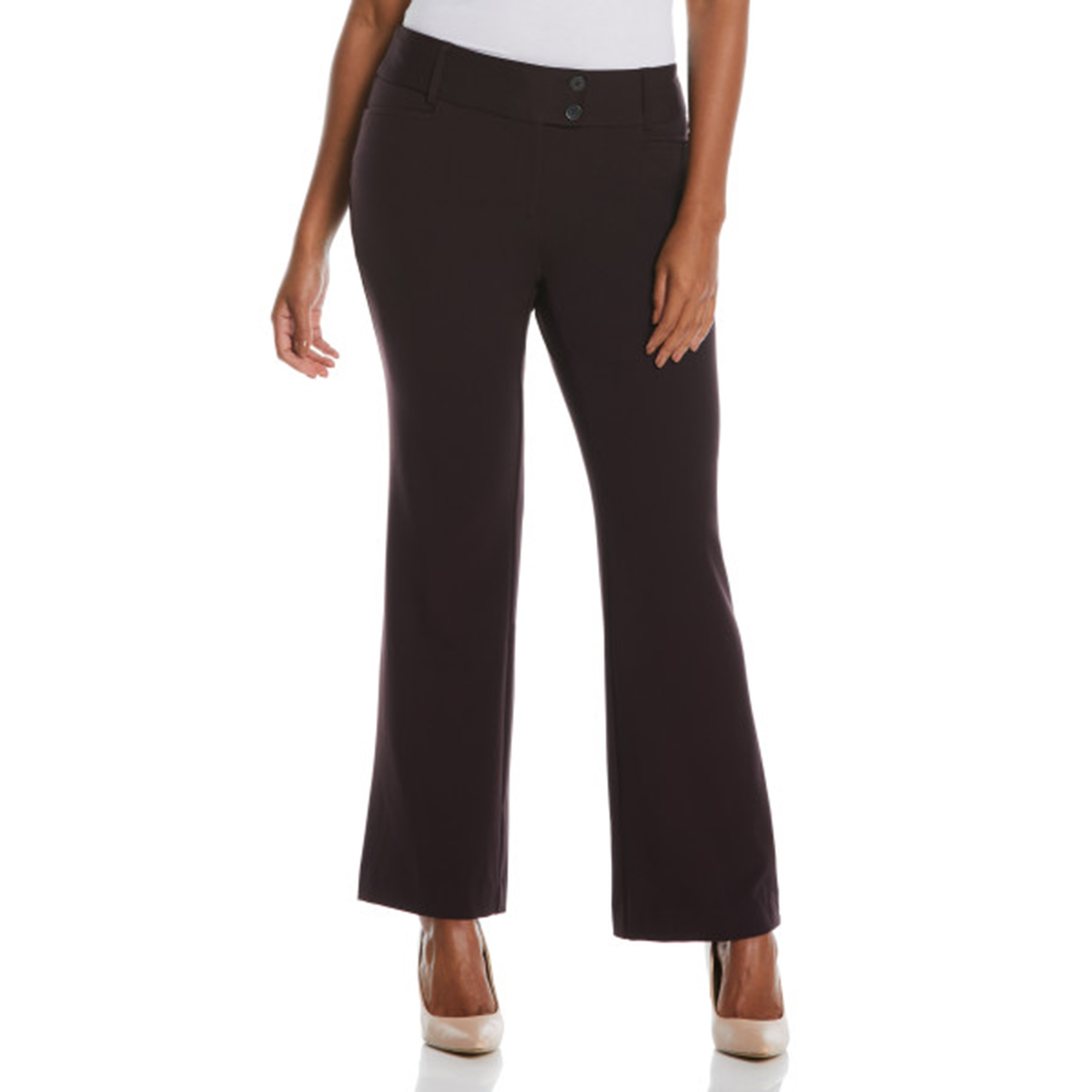 Womens Rafaella(R) Solid Curvy Fit Pants