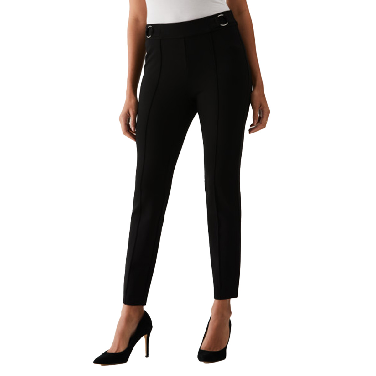 Petite Rafaella(R) Slim Ankle Hardware Pants