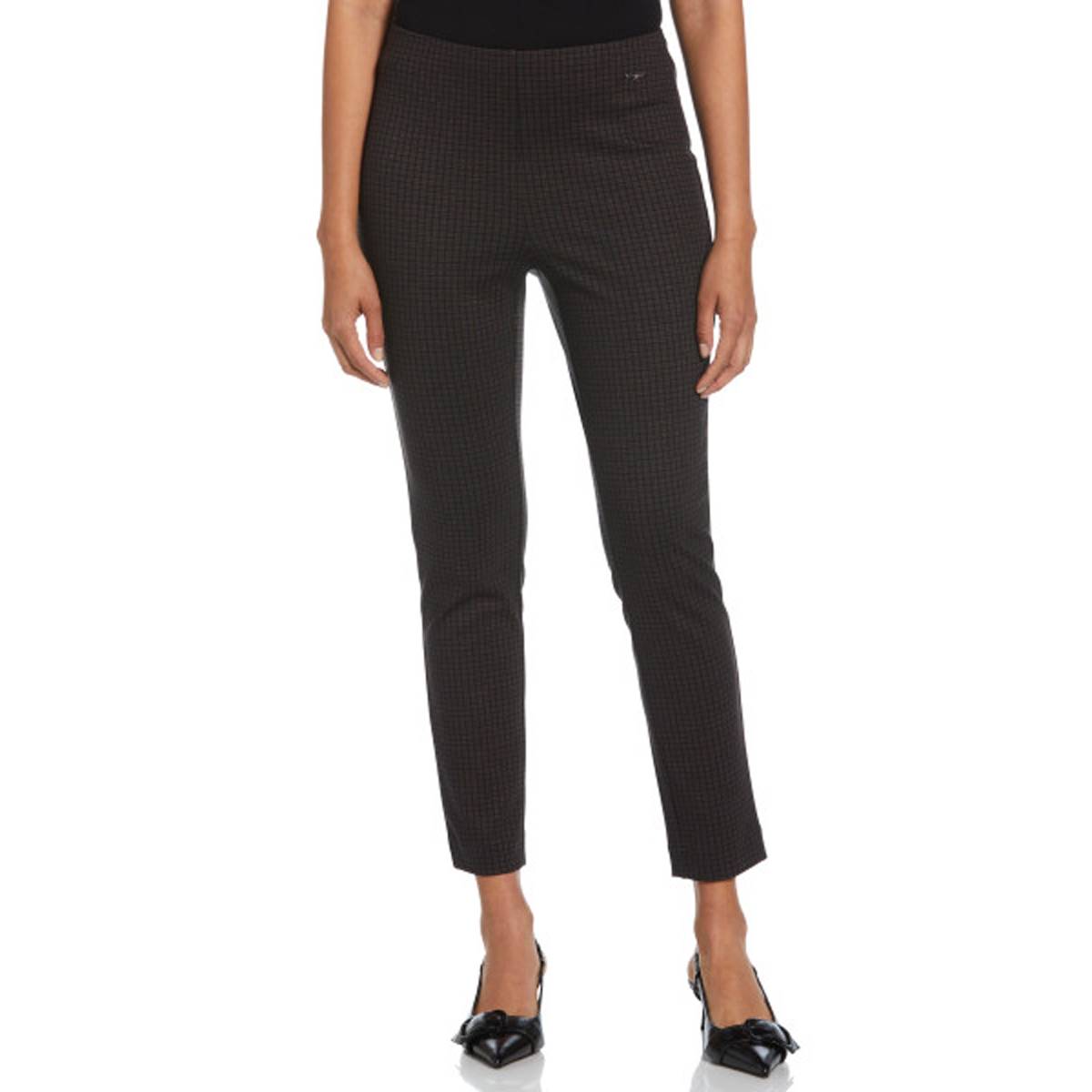 Petite Rafaella(R) Pull On Houndstooth Casual Ponte Pants