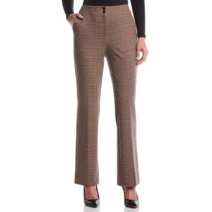 Womens Rafaella® Button Front Plaid Ponte Bootcut Dress Pants
