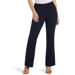 Womens Rafaella(R) Wide Waistband Solid Boot Leg Pants