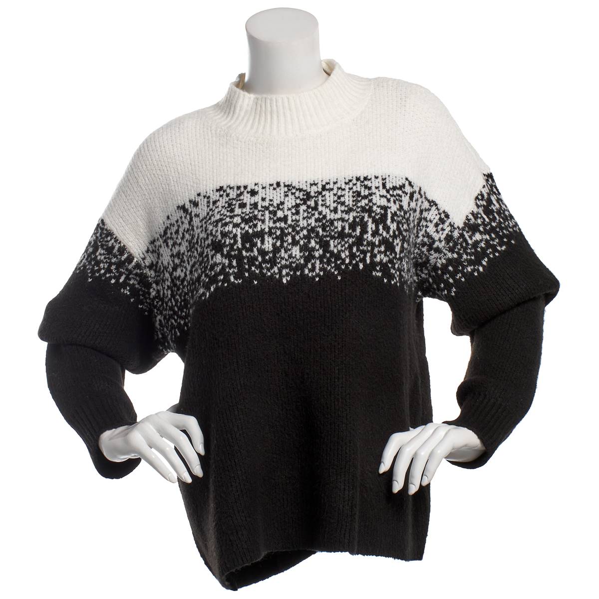 Womens Rafaella(R) Long Sleeve Ombre Mock Neck Sweater