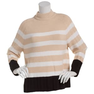Womens Rafaella® Long Sleeve Color Block Stripe Sweater