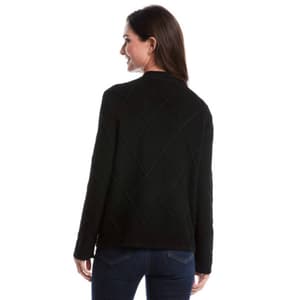 Womens Rafaella® Long Sleeve Mock Neck Diamond Stitch Sweater
