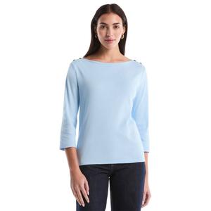 Womens Rafaella(R) 3/4 Sleeve Button Shoulder Detail Blouse
