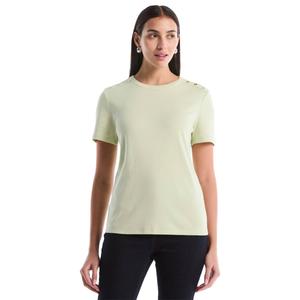 Womens Rafaella(R) Short Sleeve Shoulder Button Detail Blouse