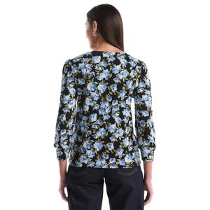 Womens Rafaella(R) 3/4 Sleeve Floral Henley Blouse alternate view