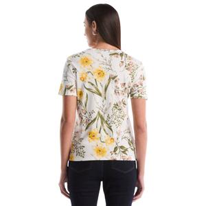 Womens Rafaella(R) Short Sleeve Garden Floral Lace Up Blouse alternate view