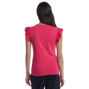 Womens Rafaella(R) Ruffle Cap Sleeve Solid Blouse alternate view