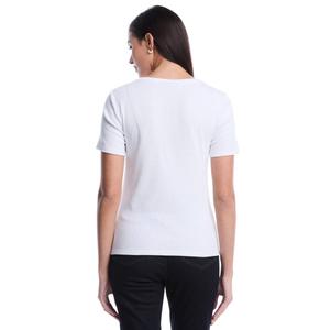 Womens Rafaella(R) Short Sleeve Button Detail Solid Blouse alternate view