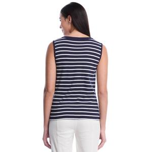 Womens Rafaella(R) Sleeveless Stripe Button Front Blouse alternate view