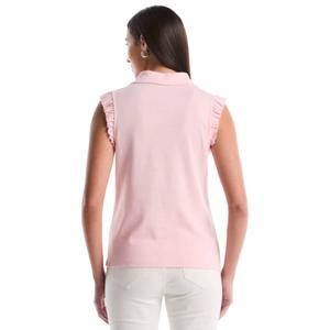 Womens Rafaella(R) Sleeveless Ruffle Split Neck Collar Blouse alternate view