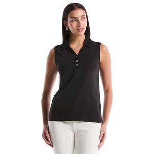Womens Rafaella(R) Sleeveless Collared Polo