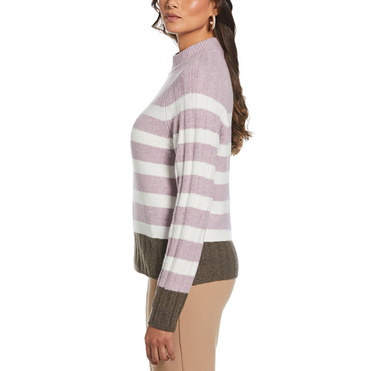 Womens Rafaella(R) Long Sleeve Stripe Raglan Sweater