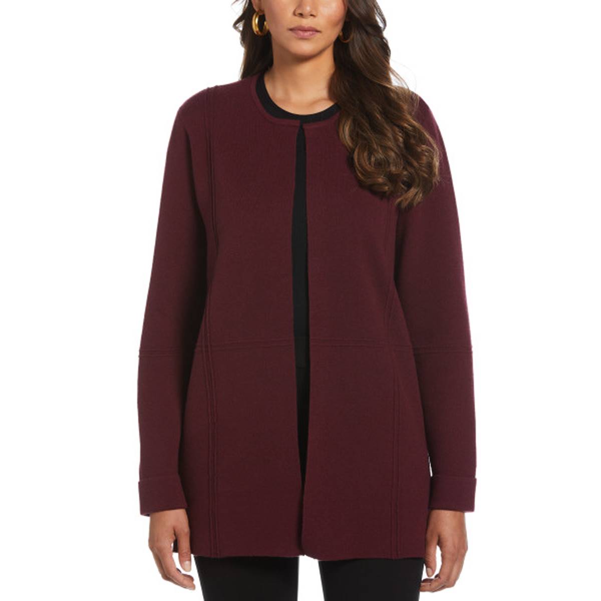 Petite Rafaella(R) Long Sleeve Milano Open Cardigan