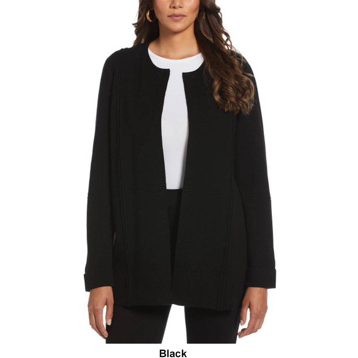 Petite Rafaella(R) Long Sleeve Milano Open Cardigan