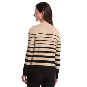 Womens Rafaella® Long Sleeve Rivet Stripe Sweater