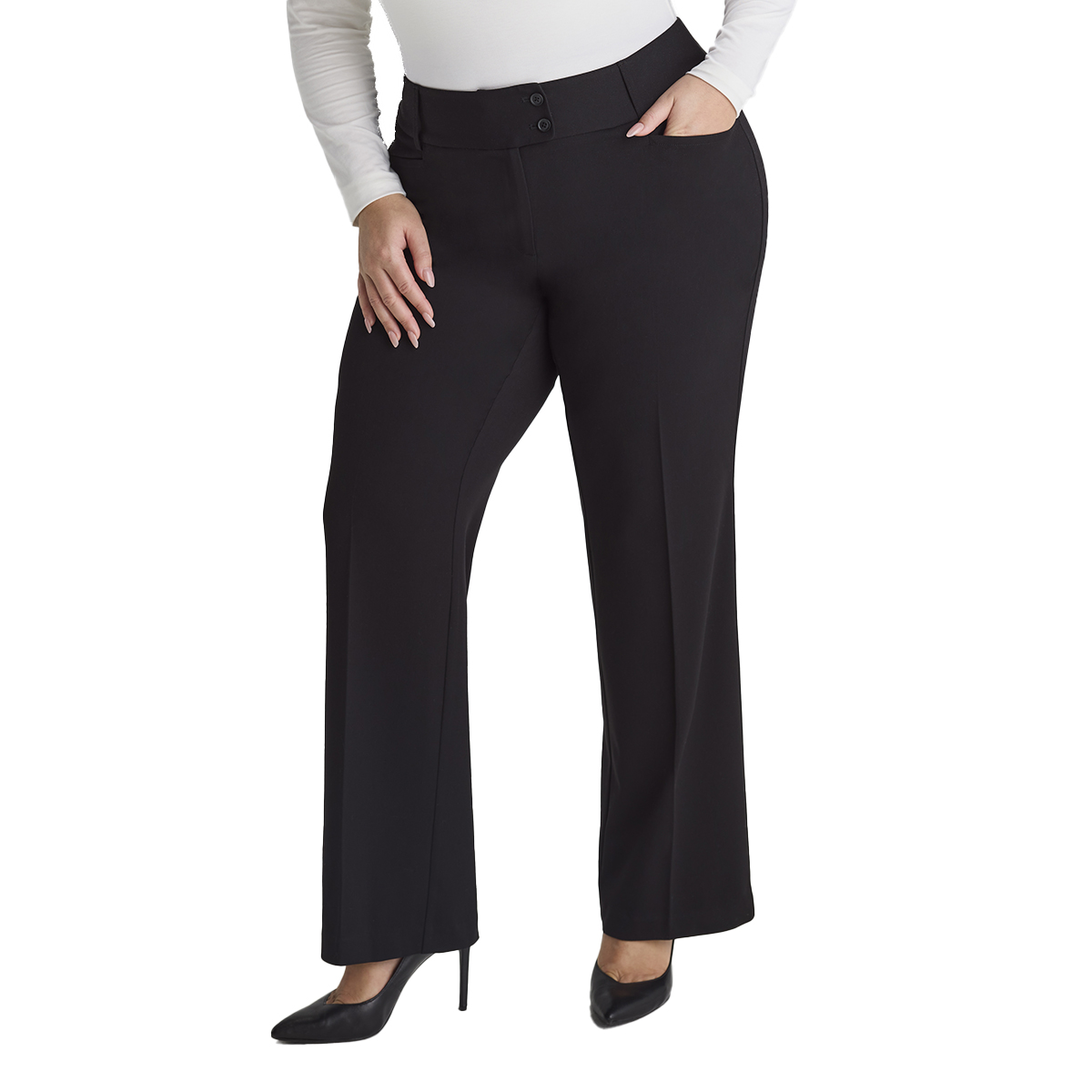 Plus Size Rafaella(R) Gaberdine Curvy Fit Bootcut Dress Pants