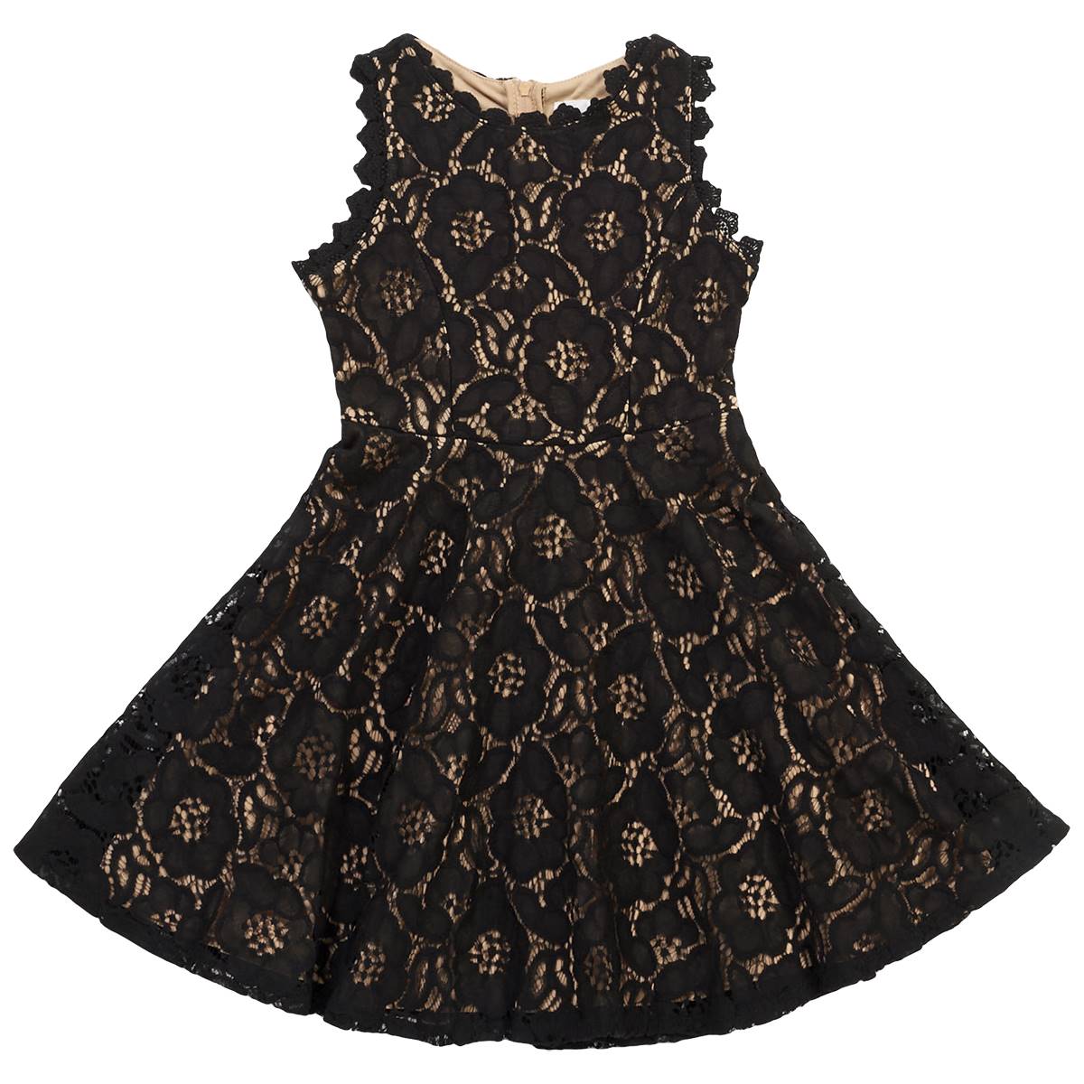 Girls (7-16) Rare Editions Two-Tone Crochet Lace Skater Dress