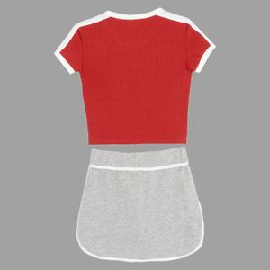 Girls (7-14) Tween Diva Varsity Tee w/ French Terry Dolphin Skort alternate view