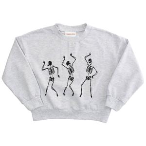 Girls (7-12) Tween Diva Dancing Skeleton Oversized Sweatshirt