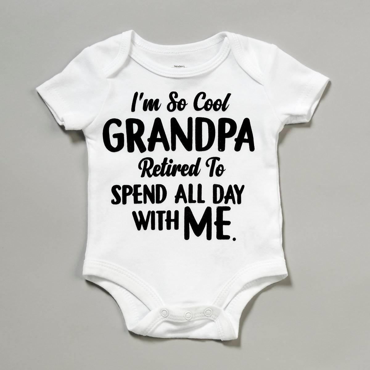 Baby Unisex (NB-12M) Babies W/ Attitude Grandpa Retired Bodysuit