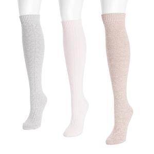 Womens MUK LUKS(R) 3pk. Neutrals Knee High Socks
