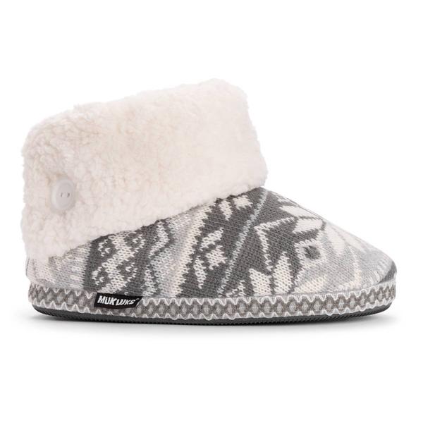 Womens MUK LUKS(R) Melinda Boot Slippers - Grey Snowflake alternate view