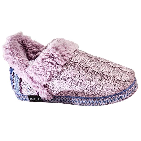 Womens MUK LUKS(R) Magdalena Ruched Cable Knit Slippers