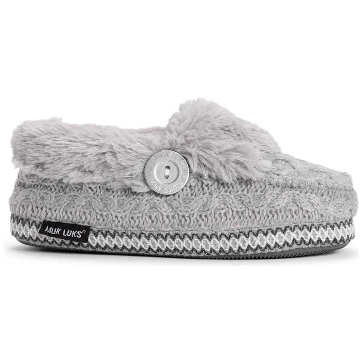 Womens MUK LUKS(R) Sequoia Moccasin Slippers - Medium Grey