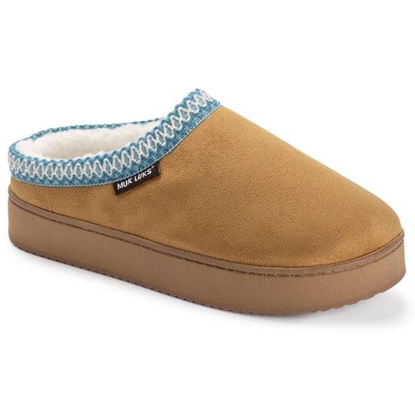 Womens MUK LUKS(R) Faux Suede Platform Clog Slippers