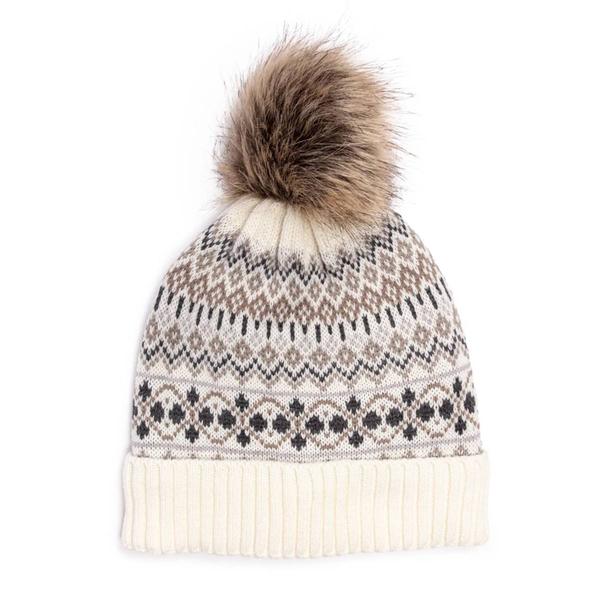 Womens MUK LUKS(R) Wool Blend Cuff Beanie - Ivory