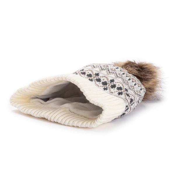 Womens MUK LUKS(R) Wool Blend Cuff Beanie - Ivory alternate view