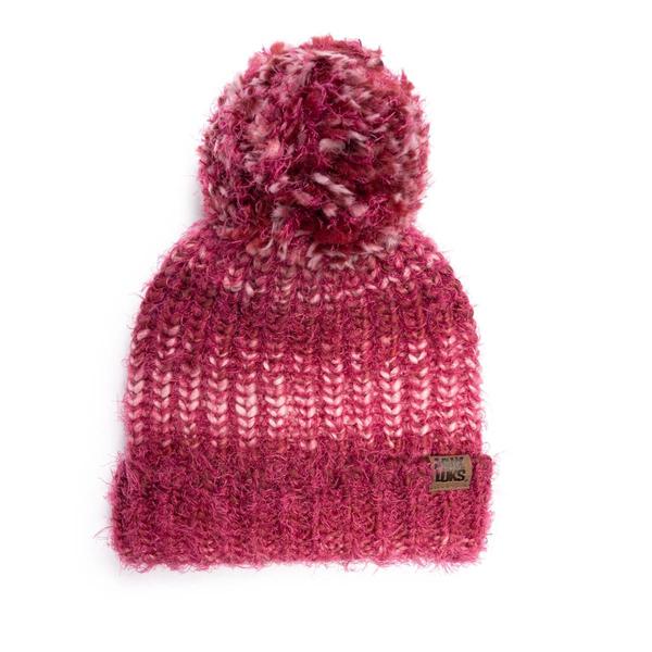 Womens MUK LUKS(R) Chunky Space Dye Eyelash Beanie - Berry