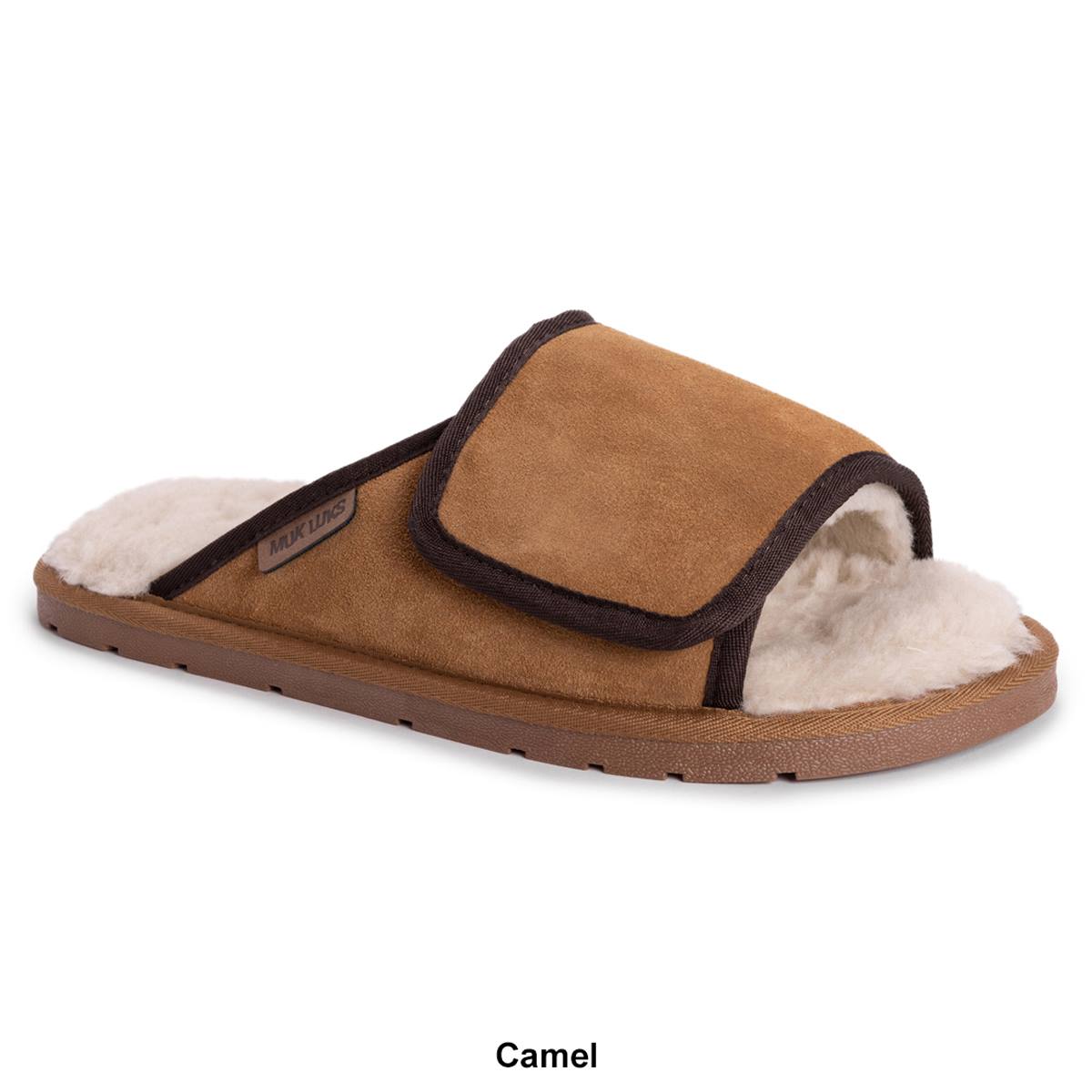 Mens MUK LUKS(R) Leather Goods Topher Open Toe Slippers