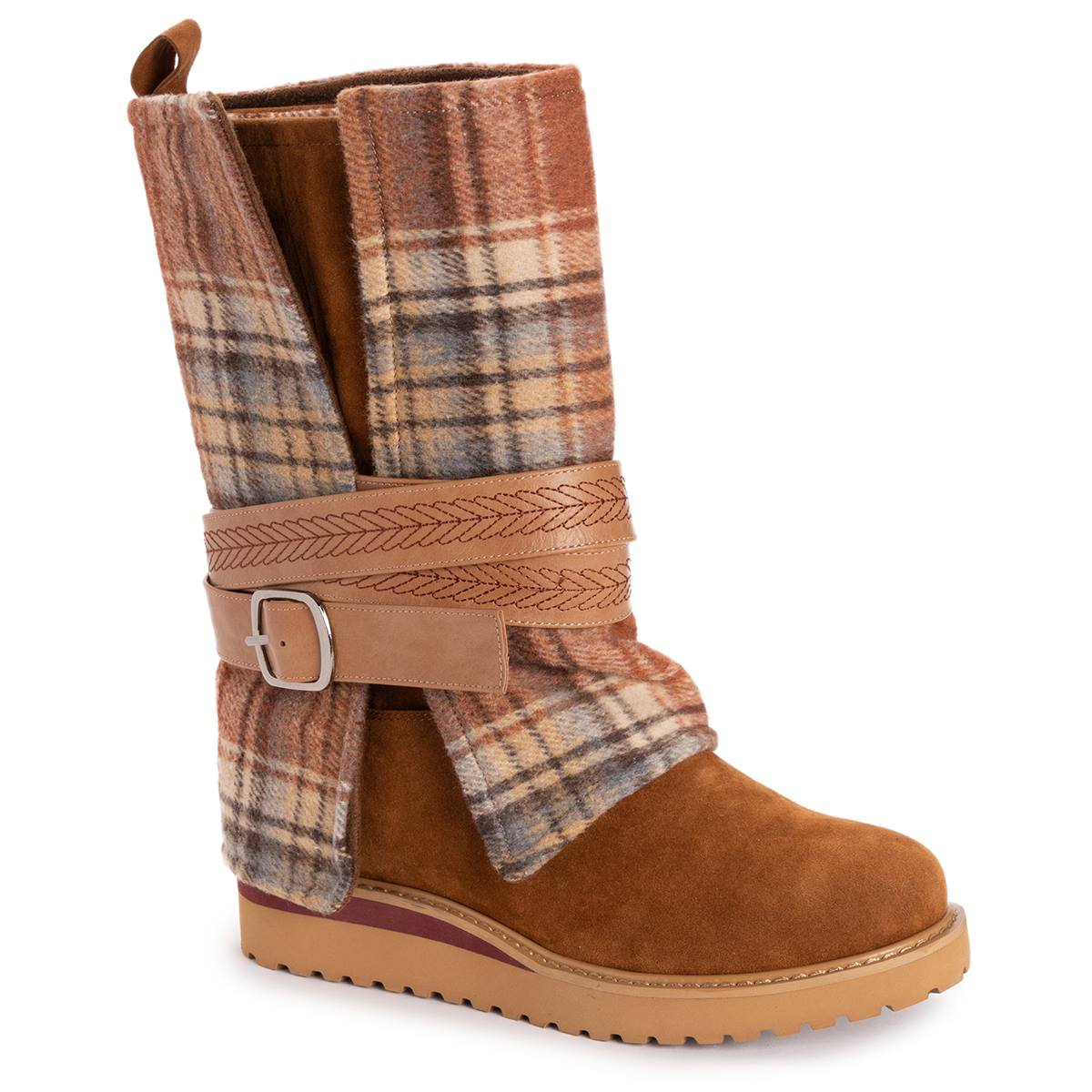 Womens MUK LUKS(R) Slope Nikki Plaid Mid Calf Boots