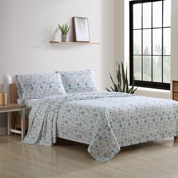 Eddie Bauer Tossed Snowflake Cotton Flannel Sheet Set alternate view