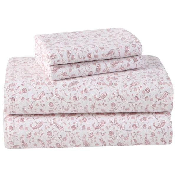 Laura Ashley(R) Paisley Prance Cotton Flannel Sheet Set