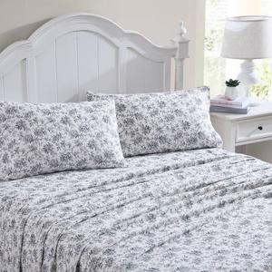 Laura Ashley(R) Faye Toile Cotton Flannel Sheet Set alternate view