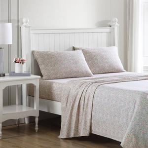 Laura Ashley(R) Loveston 100% Cotton Percale Floral Sheet Set