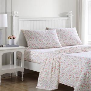 Laura Ashley(R) Norella 100% Cotton Percale Floral Sheet Set